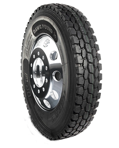 Dawg Pound Tires DPT322 Commercial Truck tire side view.